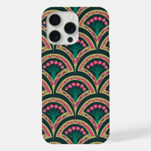 Motif de ventilateur floral rose et vert
