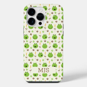 Coque Pour Pour iPhone 14 Pro Max Motif de visages de grenouille amusants Monogramme