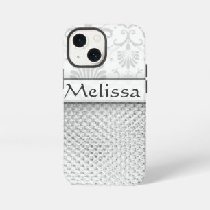 Etui iPhone 13 Mini Motif d'effet Bling argent personnalisé