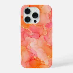 Motif d'encre alcoolique rose orange