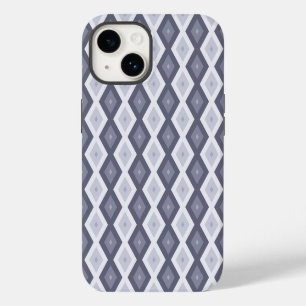 Coque Pour iPhone 14 Motif diamant nuances de bleu gris