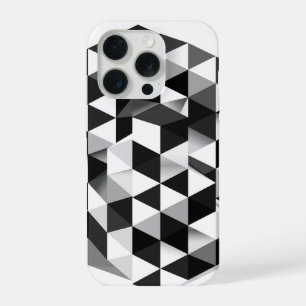 Motif d'illusion monochrome de cube géométrique 3D