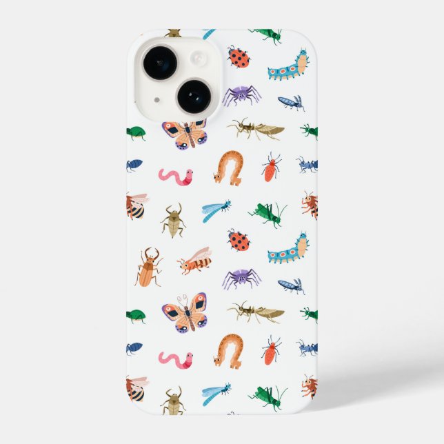 Coque iPhone Motif d'insectes coloré mignon (Verso)