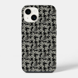 Coque Pour iPhone 14 Motif dragon 01.wx4x4.fond gris bleu