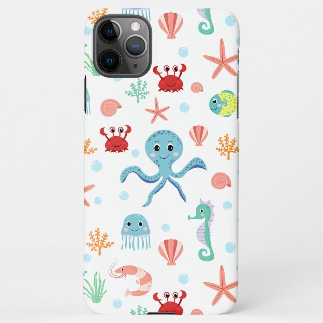 Coque iPhone Motif du monde marin (Dos)