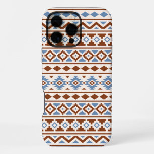 Coque iPhone 16 Pro Max Motif Essence Aztèque II Crème Bleu Rouille