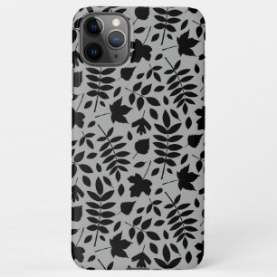 Coque iPhone 11Pro Max Motif Feuille tombé noir sur gris