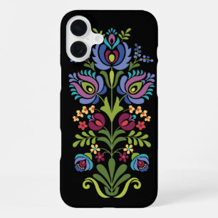 Coque iPhone 16 Plus Motif floral de lavande d'art populaire hongrois