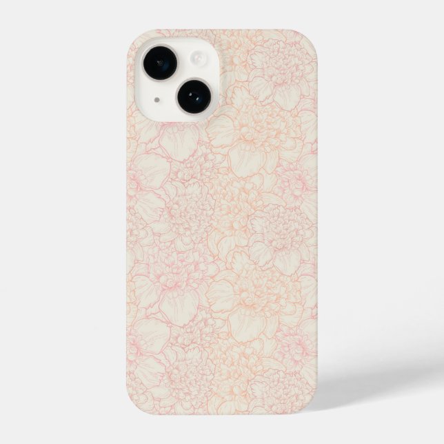 Coque iPhone Motif floral de pivoine rose (Verso)