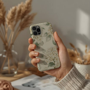 Motif floral d'hortensia blanc doux