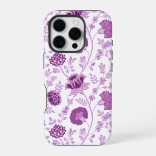 Coque iPhone 16 Pro Motif floral jacobéen grand motif roses sur fond b
