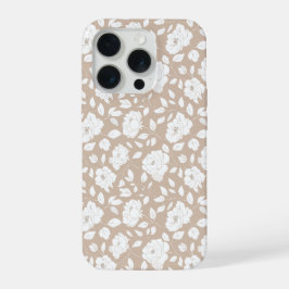 Motif floral rose blanc neutre chic