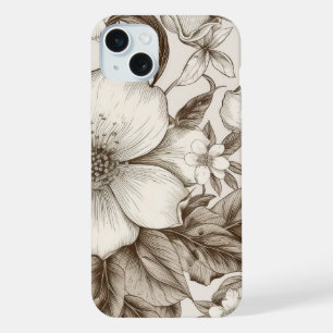 Motif floral sépia vintage (14)