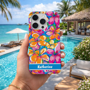 Motif floral tropical coloré
