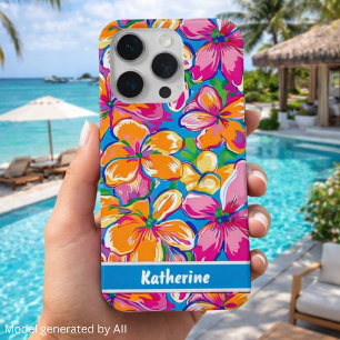 Motif floral tropical coloré
