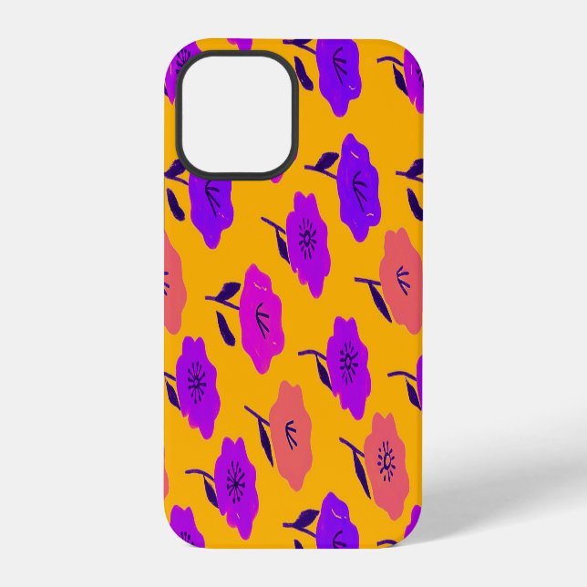 Coque iPhone Motif floral vibrant (Verso)