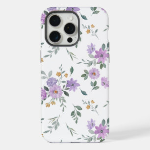 Motif floral violet aquarelle