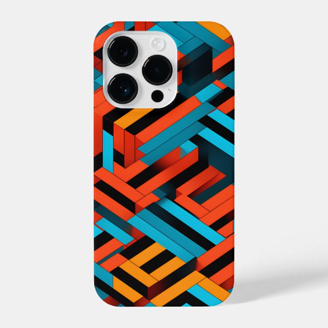 Coque iPhone motif géométrique 3D dynamique 1 (Verso)