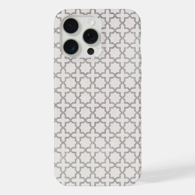 Coque iPhone Motif géométrique beige islamique (Verso)