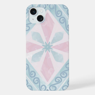 Motif Géométrique Diamant Bleu