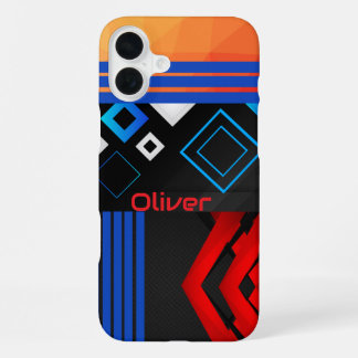 Coque iPhone 16 Plus Motif géométrique tendance rétro milieu du siècle
