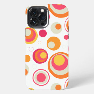 Etui iPhone 13 Pro Max Motif girly chic rose orange rétro