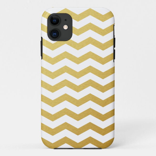 Coque iphone Motif Gold Chevron (Dos)