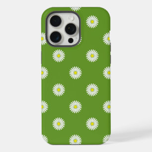 Motif Illustratif de Marguerites sur Fond Vert