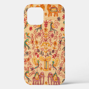 Coque iPhone 12 Motif indien en tissu, tissu, inde, orné