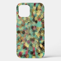 motif jaune rose vert et bleu abstrait