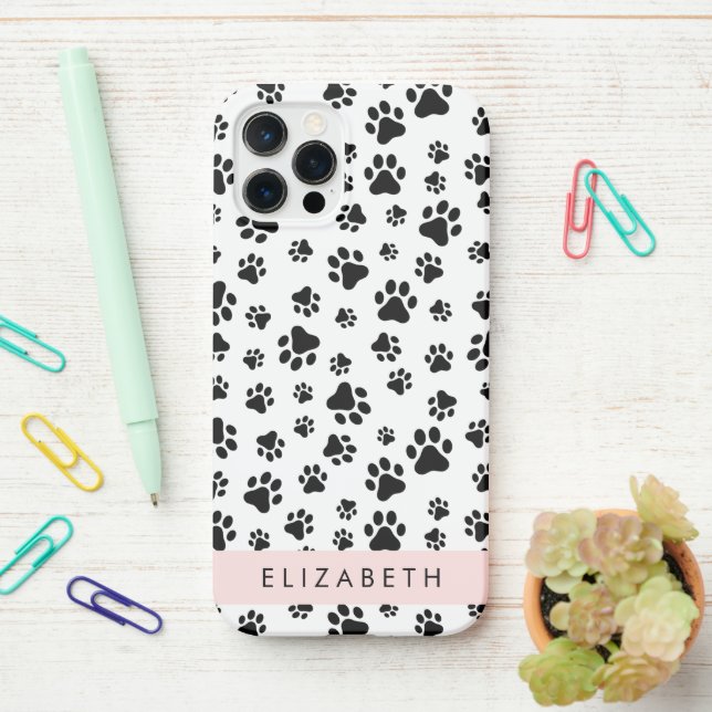 Coque iPhone Motif mâle, Patrouilles de chien, Noir et Blanc, V (Sur le bureau)