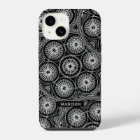 Motif Mandala Moderne Noir Blanc Élégant Nom