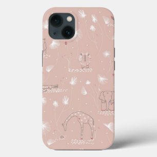 Etui iPhone 13 motif montrant les animaux mignons de jungle de