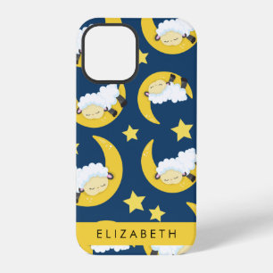 Coque iPhone 12 Pro Motif mouton, Mouton dormant, Lune, Votre Nom
