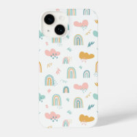 Motif nuage Rainbow et pluie amusant