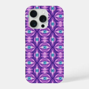 Motif œil botanique abstrait maximaliste violet