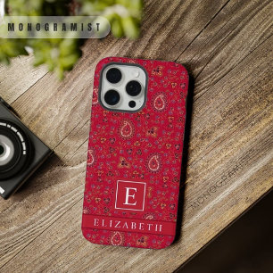 Motif Paisley Rose Rouge Foncé personnalisé