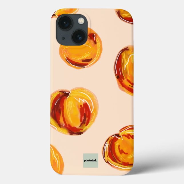 Coque iphone Motif PixelatedDino Peach (Verso)