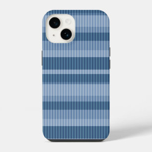 Coque Pour iPhone 14 motif rayé vertical dégradé bleu