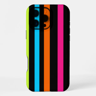 Coque iPhone 16 Pro Max Motif Rayures Néon
