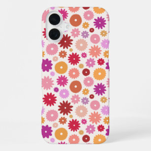 Coque iPhone 16 Plus Motif Répété de Floraisons Colorées
