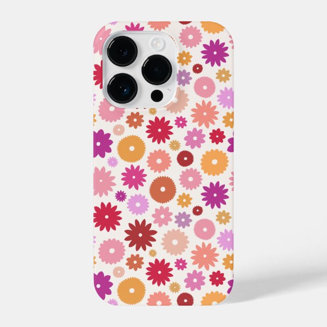 Coque iPhone Motif Répété de Floraisons Colorées (Verso)