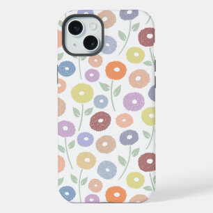 Motif Répété Fleur Floue Pastels sur Blanc