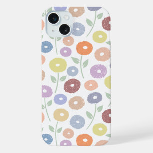 Motif Répété Fleur Floue Pastels sur Fond Blanc