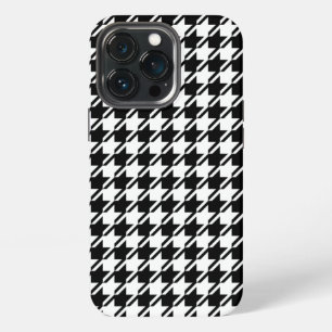 Etui iPhone 13 Pro Motif répétitif Houndstooth BW