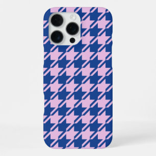 Coque iPhone 16 Pro Max Motif rose et bleu en pied-de-poule