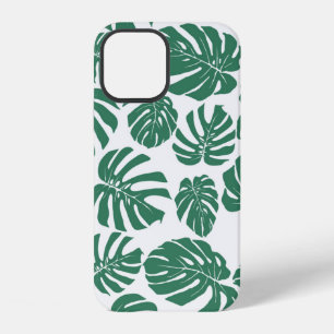 Coque iPhone 12 Motif sans couture avec feuilles de Monstera. Déco