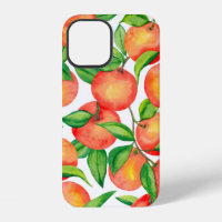 Motif sans couture avec fruit mandarine aquarelle