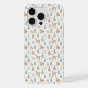Motif sans couture d'animaux de forêt hivernale