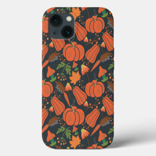Etui iPhone 13 Motif sans couture de citrouille rouge et carottes